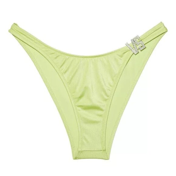 New! Victoria’s Secret Swim Green VS Shine Hardware Bikini Bottom 4575 - Picture 1 of 9